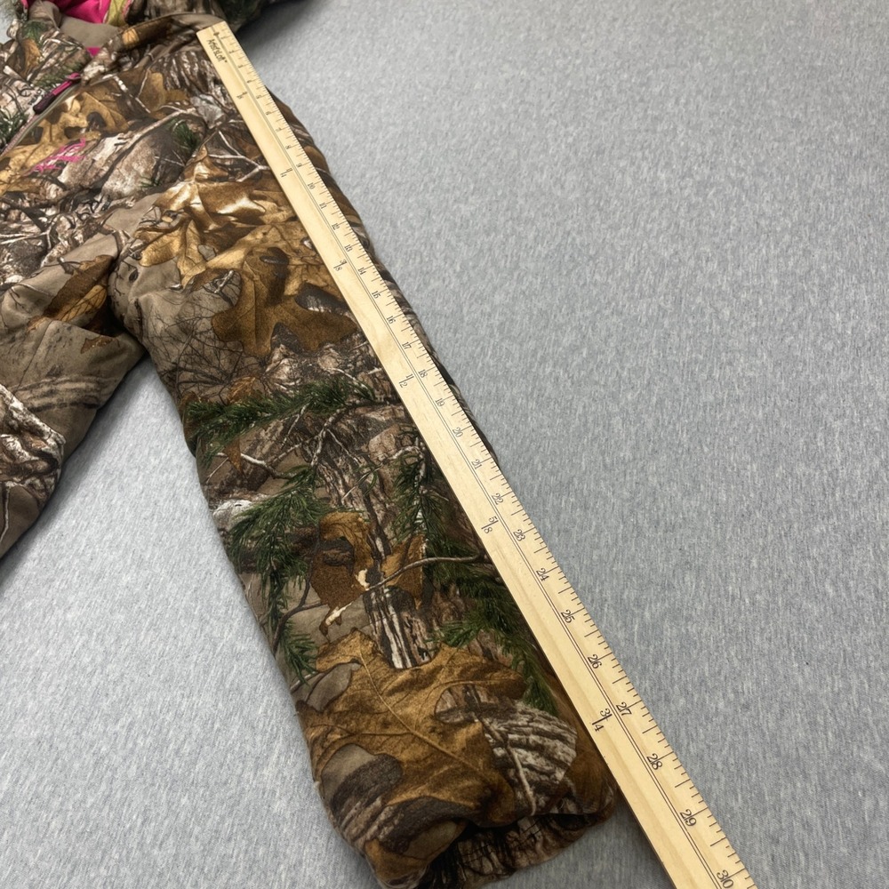 Realtree Xtra Camo Puffer Jacket Womens L Brown Pink Faux Fur Hood EUC - Picture 13 of 13